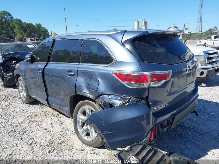 2014 Toyota Highlander Limited Platinum V6 VIN: 5TDDKRFH5ES020911 Lot: 40616172