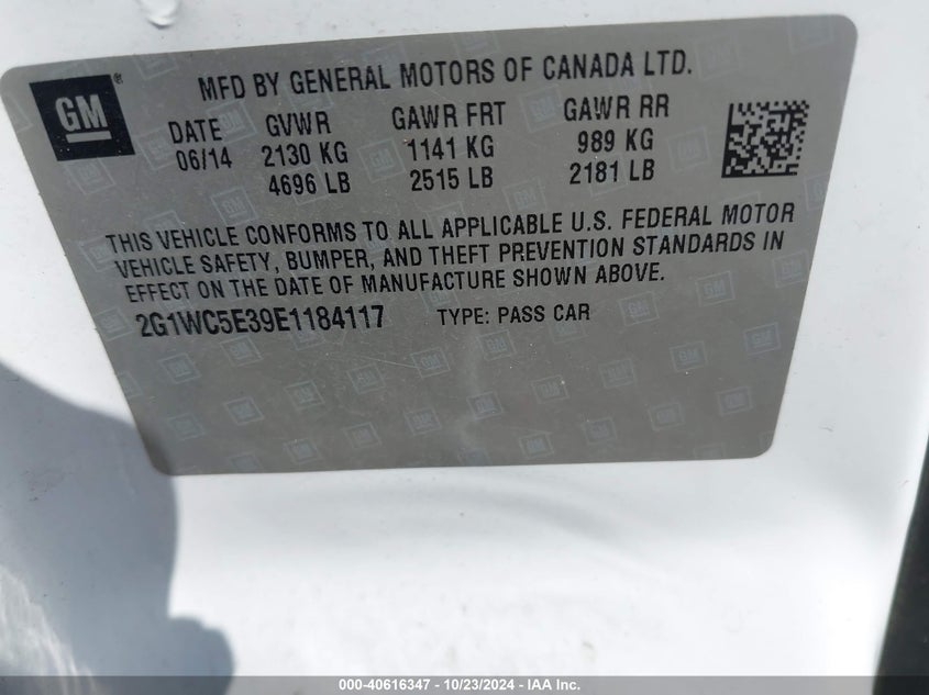 2014 CHEVROLET IMPALA LIMITED LTZ - 2G1WC5E39E1184117