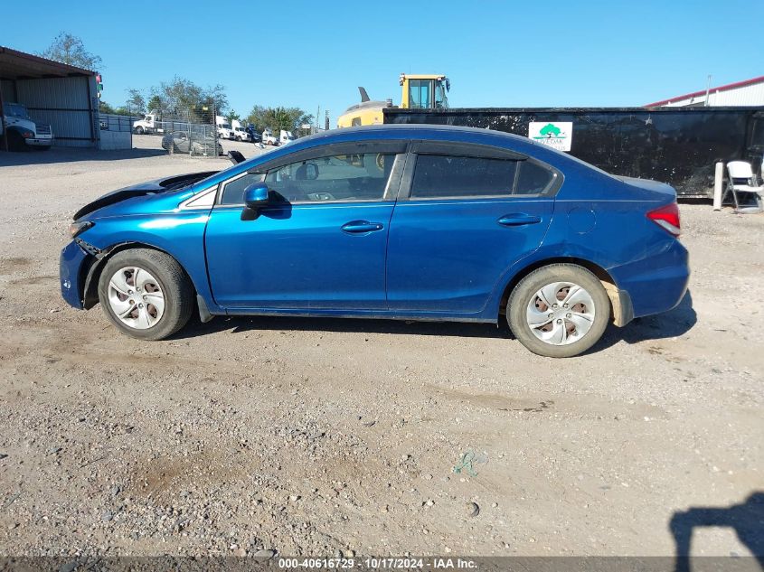 2013 Honda Civic Lx VIN: 2HGFB2F59DH563201 Lot: 40616729