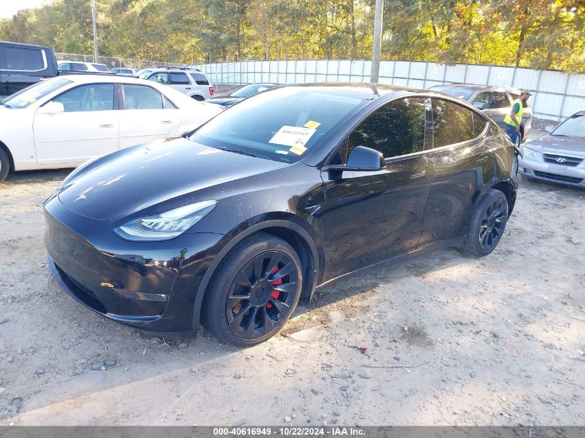 2022 TESLA MODEL Y LONG RANGE DUAL MOTOR ALL-WHEEL DRIVE - 7SAYGDEE0NF321512