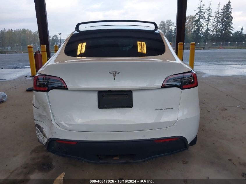 2021 Tesla Model Y Long Range Dual Motor All-Wheel Drive VIN: 5YJYGDEE3MF104161 Lot: 40617026