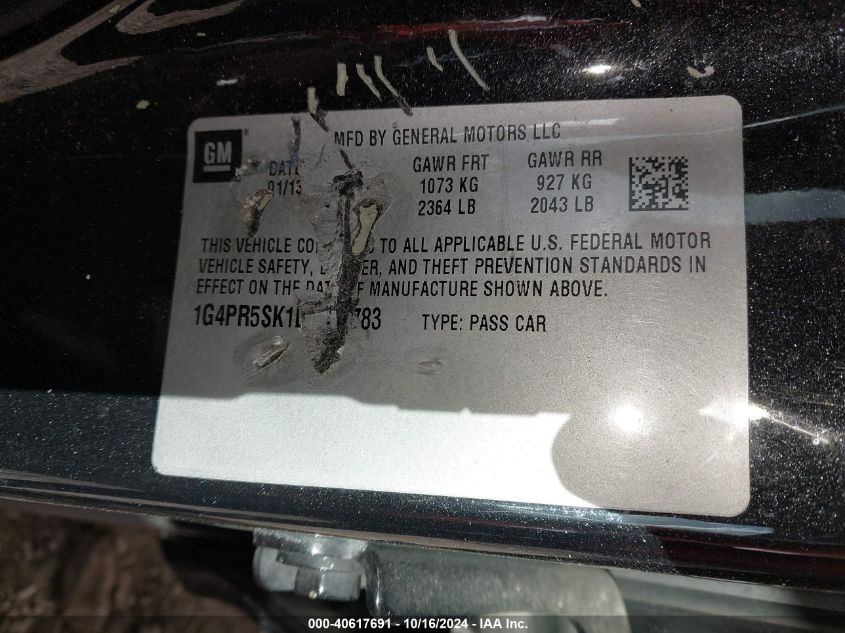 2013 Buick Verano Convenience Group VIN: 1G4PR5SK1D4163783 Lot: 40617691