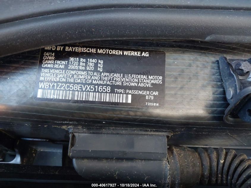 2014 BMW I3 - WBY1Z2C58EVX51658