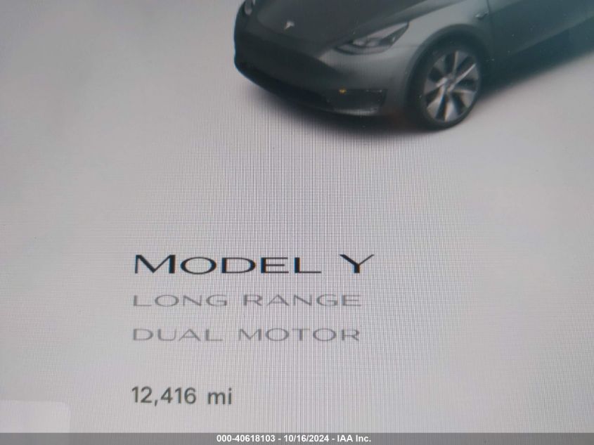 2023 Tesla Model Y Awd/Long Range Dual Motor All-Wheel Drive VIN: 7SAYGDEE0PA203170 Lot: 40618103