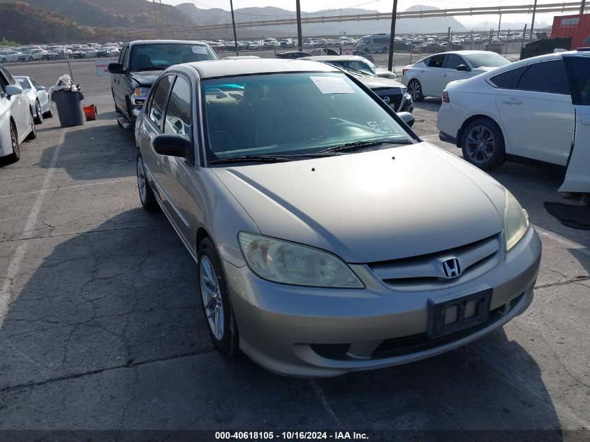 2005 Honda Civic Lx VIN: 2HGES16625H605899 Lot: 40618105