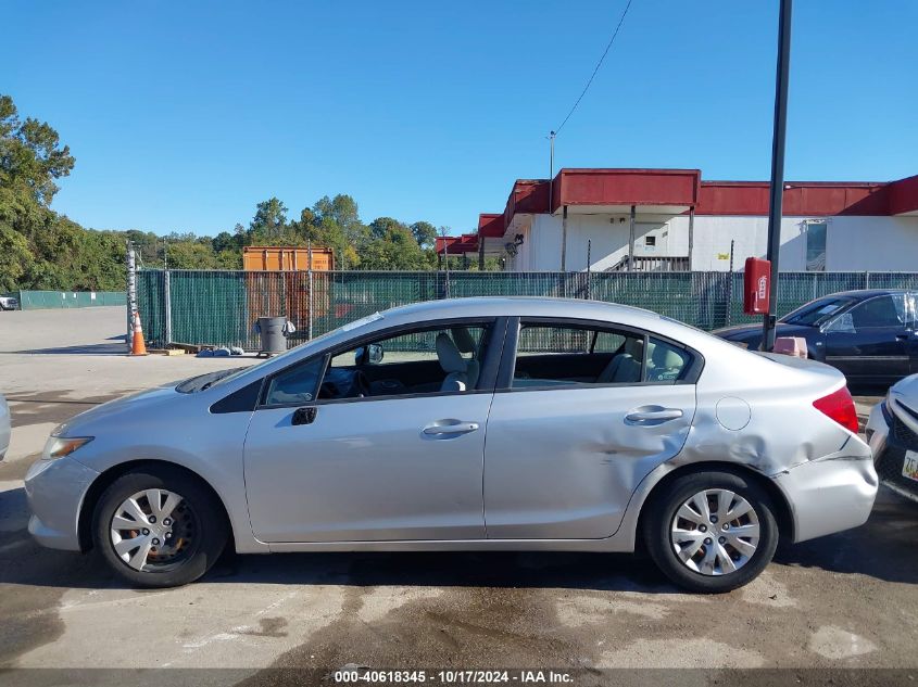 2012 Honda Civic Sdn Lx VIN: 19XFB2F5XCE060740 Lot: 40618345