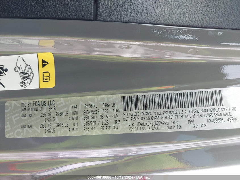 2018 JEEP WRANGLER UNLIMITED SPORT S 4X4 - 1C4HJXDN1JW224228