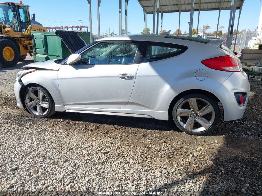 2013 Hyundai Veloster Turbo W/Blue VIN: KMHTC6AE4DU142914 Lot: 40618850