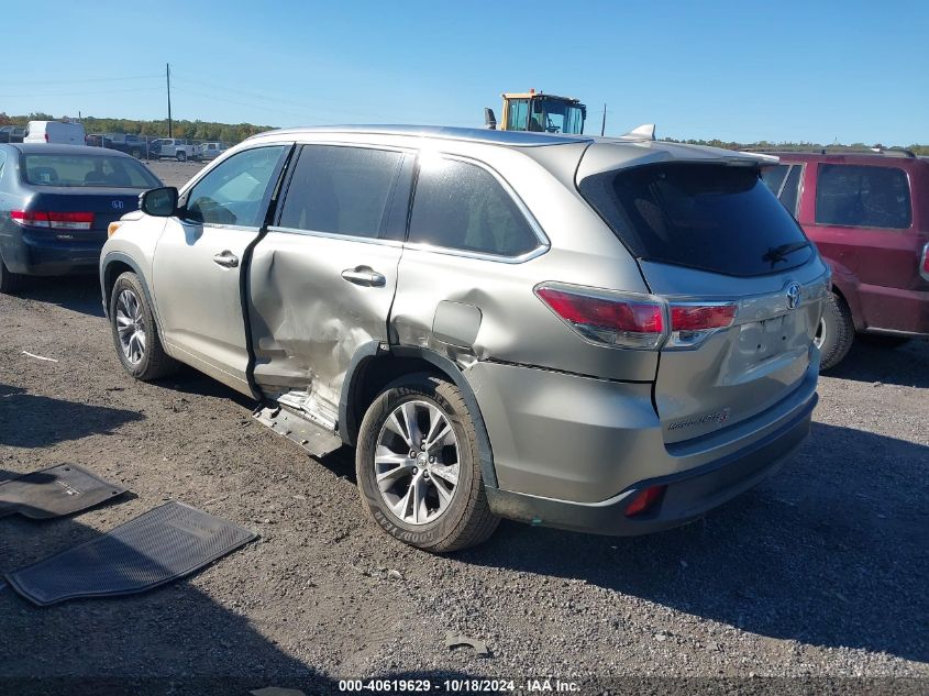 VIN 5TDKKRFH0ES035520 2014 Toyota Highlander, Xle V6 no.3