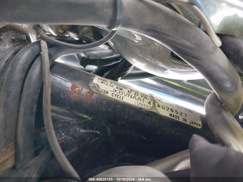 1995 Kawasaki Vn1500 A VIN: JKBVNAA14SA026527 Lot: 40620153