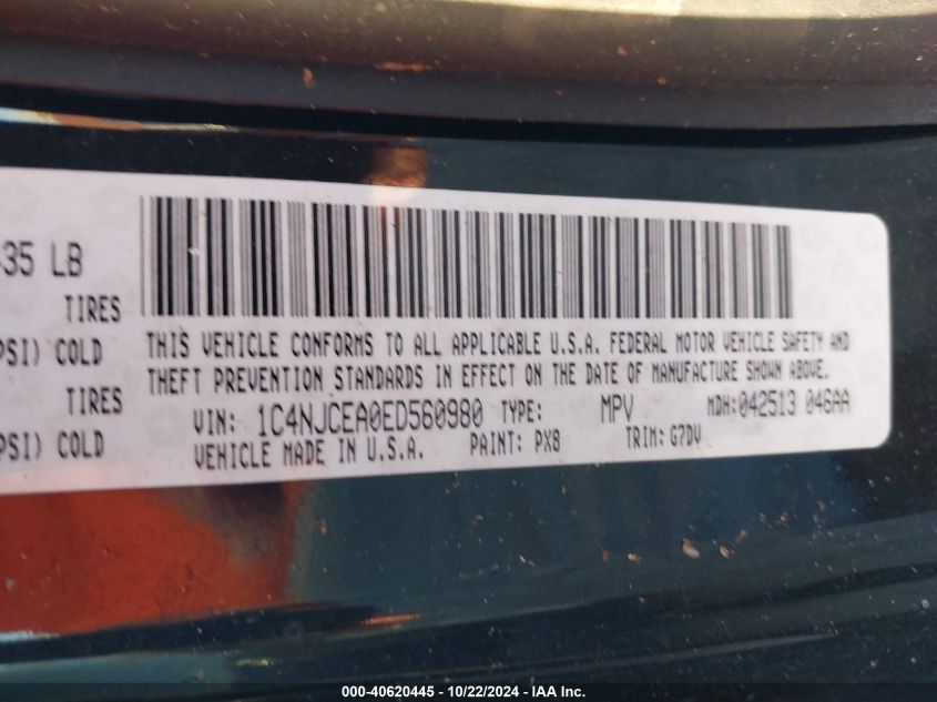 2014 JEEP COMPASS LATITUDE - 1C4NJCEA0ED560980