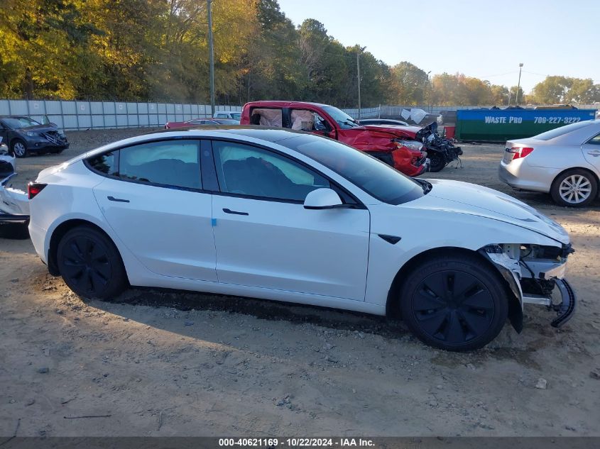 2024 Tesla Model 3 Rear-Wheel Drive VIN: 5YJ3E1EA7RF824775 Lot: 40621169