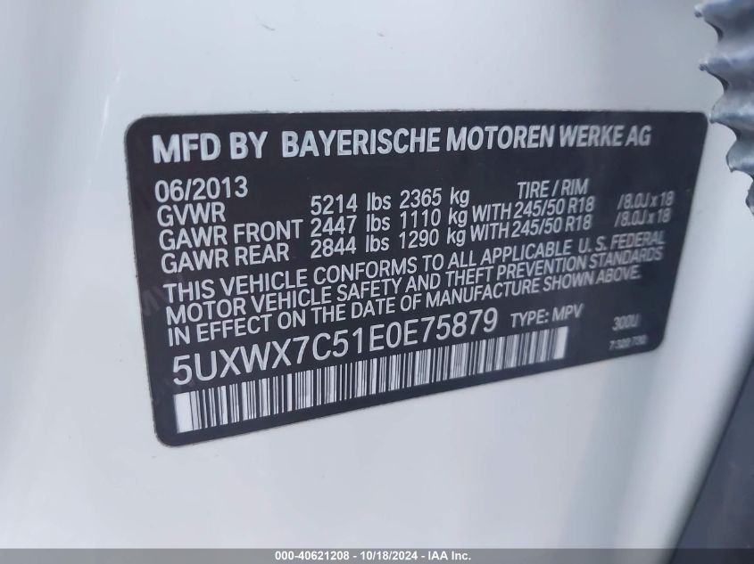 VIN 5UXWX7C51E0E75879 2014 BMW X3, Xdrive35I no.9