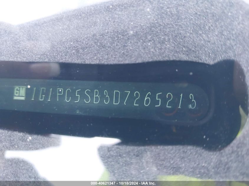 2013 Chevrolet Cruze Lt VIN: 1G1PC5SB3D7265213 Lot: 40621347