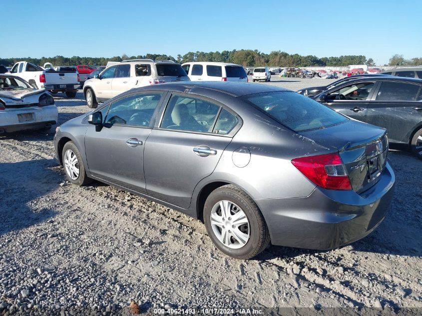 2012 Honda Civic Sdn Lx VIN: 2HGFB2F57CH300851 Lot: 40621493