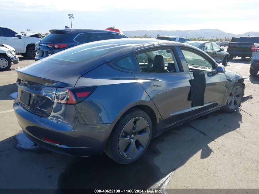 2022 TESLA MODEL 3 U   U(VIN: 5YJ3E1EB5NF185945
