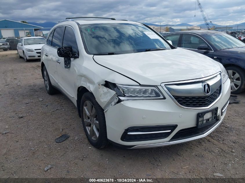 2016 Acura Mdx Advance Entertainment Packages/Advance Package VIN: 5FRYD4H91GB034993 Lot: 40623678