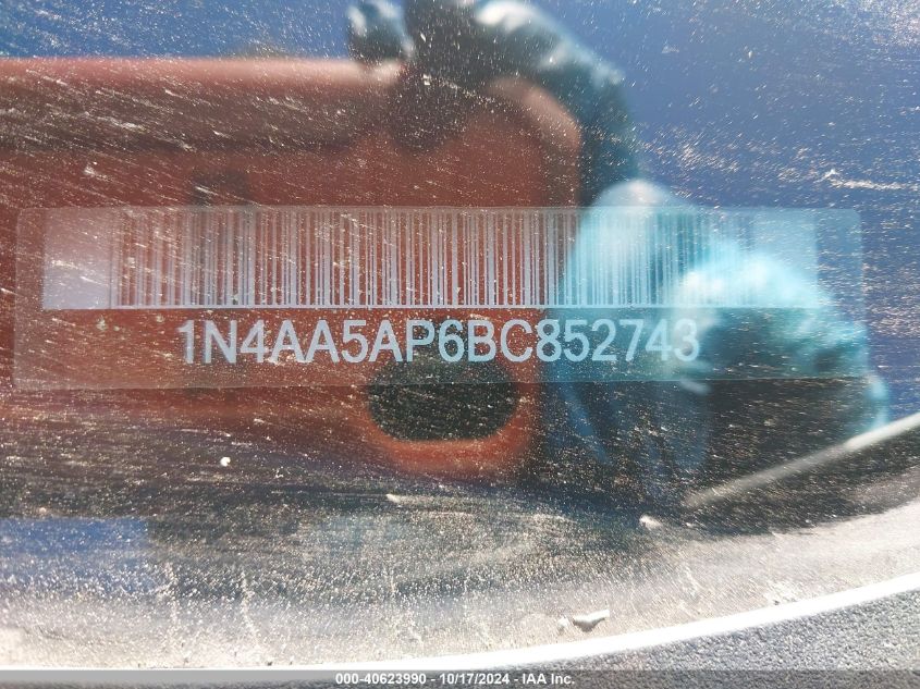 2011 Nissan Maxima 3.5 Sv VIN: 1N4AA5AP6BC852743 Lot: 40623990