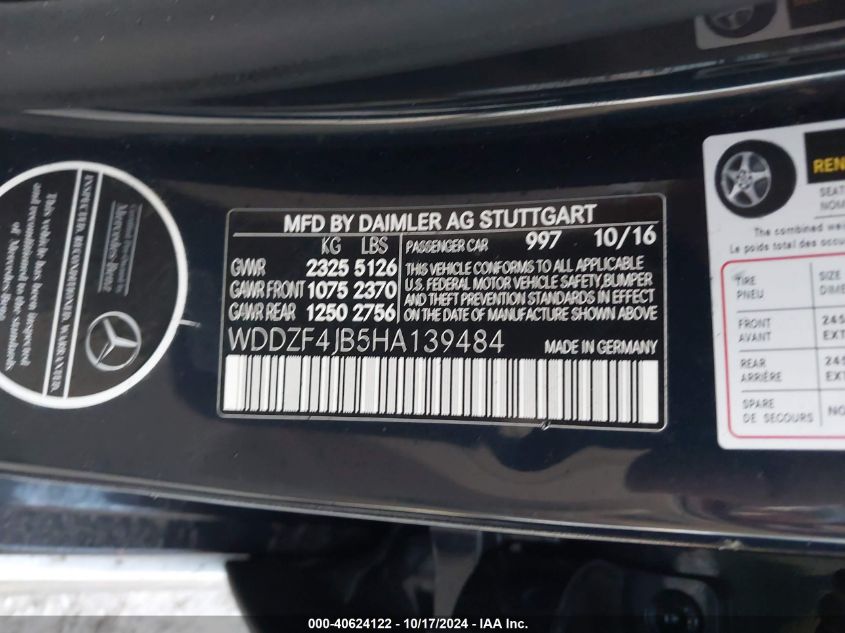 VIN WDDZF4JB5HA139484 2017 Mercedes-Benz E 300 no.9