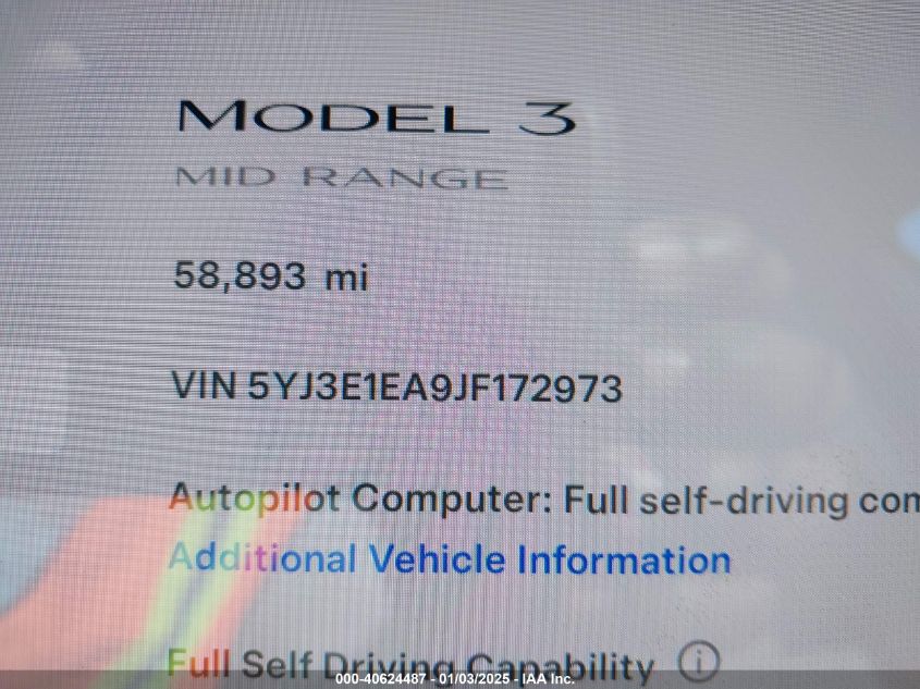 VIN 5YJ3E1EA9JF172973 2018 Tesla Model 3, Long Rang... no.15