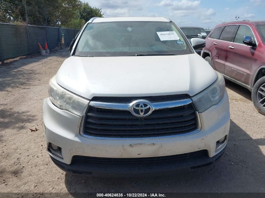 2015 Toyota Highlander Limited V6 VIN: 5TDDKRFH8FS130756 Lot: 40624835