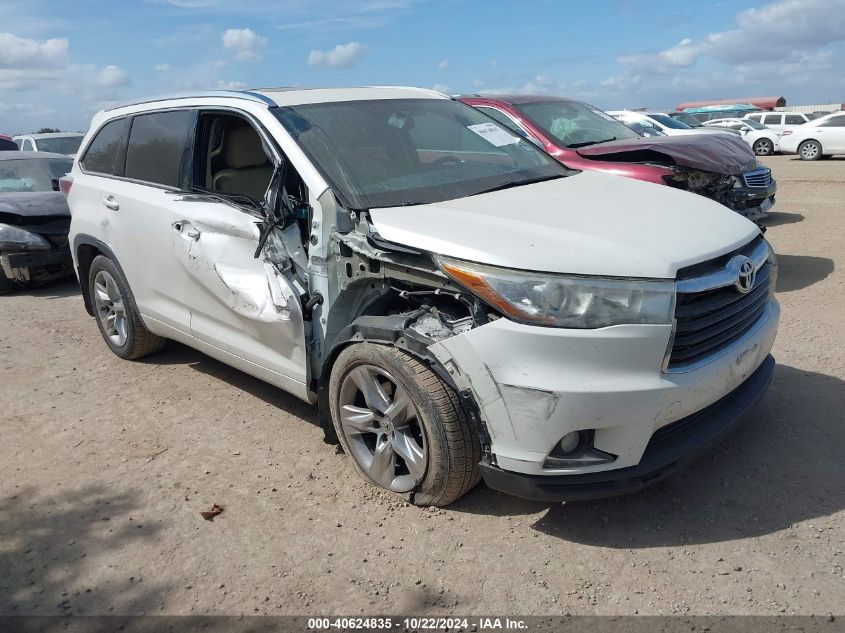 2015 Toyota Highlander Limited V6 VIN: 5TDDKRFH8FS130756 Lot: 40624835