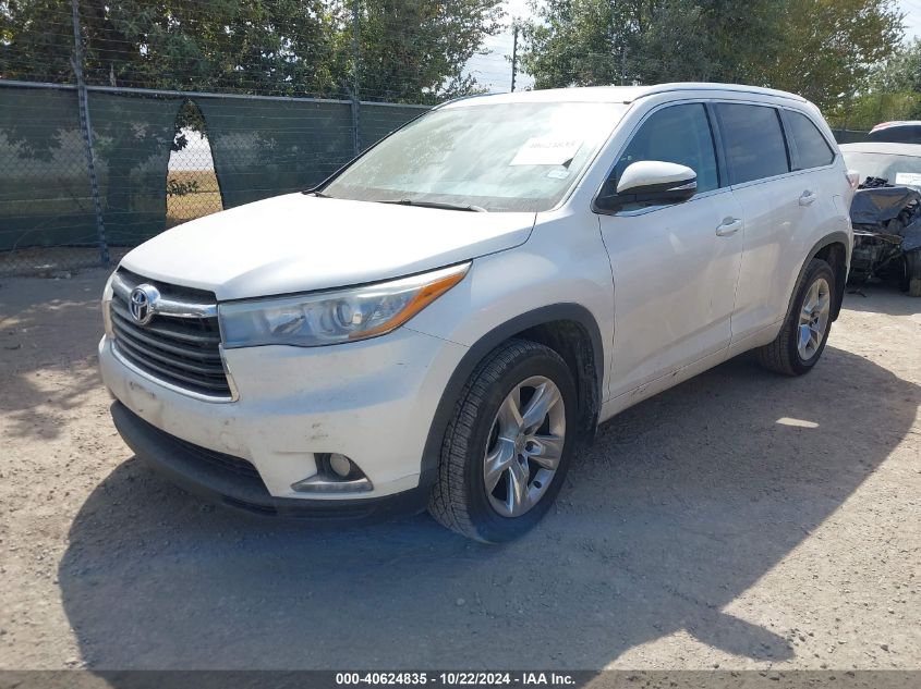 2015 Toyota Highlander Limited V6 VIN: 5TDDKRFH8FS130756 Lot: 40624835