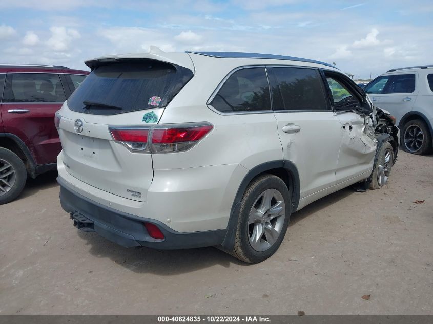 2015 Toyota Highlander Limited V6 VIN: 5TDDKRFH8FS130756 Lot: 40624835