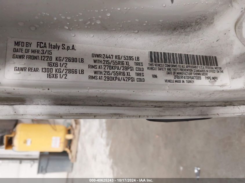 2015 RAM PROMASTER CITY TRADESMAN - ZFBERFAT0F6A17089