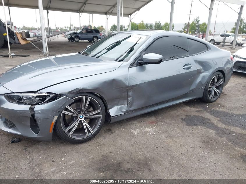 2021 BMW 430I VIN: WBA53AP01MCF76001 Lot: 40625285