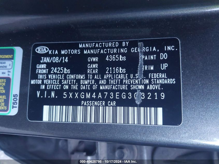 2014 KIA OPTIMA LX - 5XXGM4A73EG303219