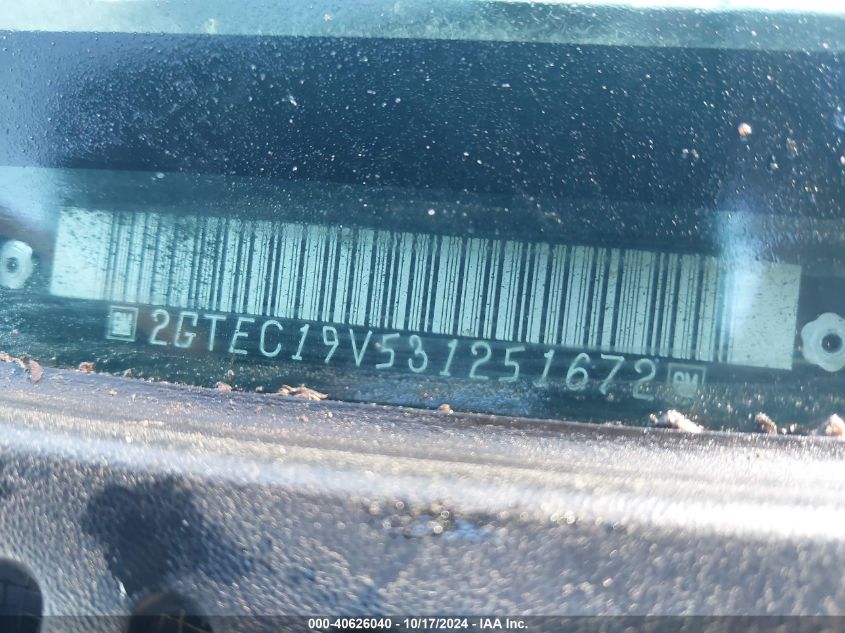 2003 GMC Sierra 1500 Sle VIN: 2GTEC19V531251672 Lot: 40626040