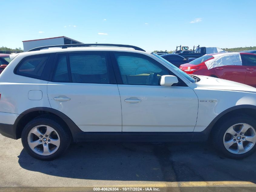 2008 BMW X3 3.0Si VIN: WBXPC93408WJ15931 Lot: 40626304