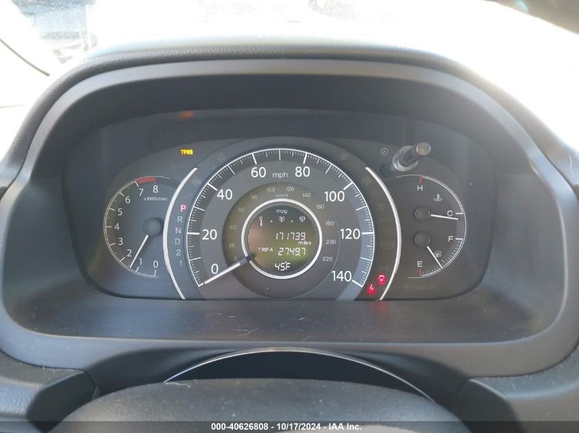 2013 Honda Cr-V Lx VIN: 2HKRM4H39DH629654 Lot: 40626808