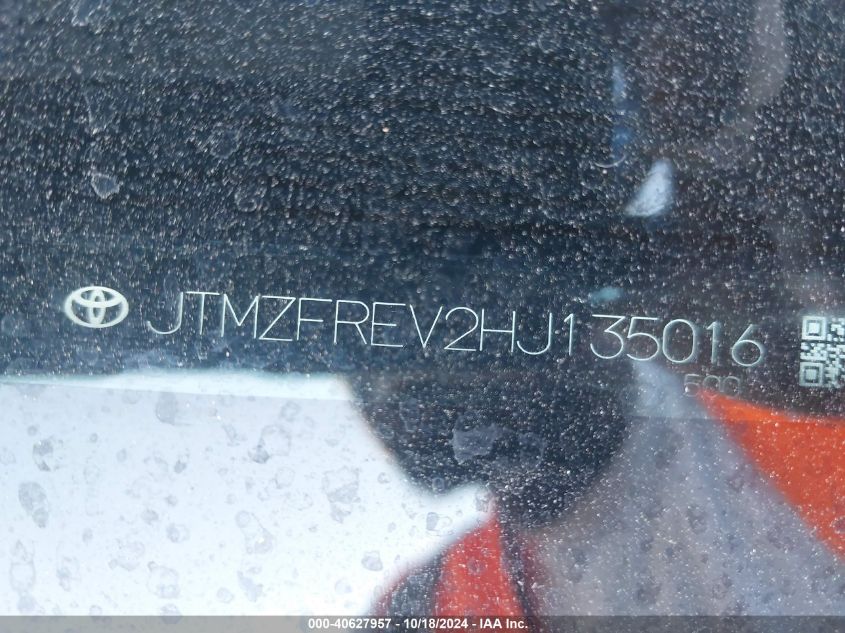 2017 Toyota Rav4 Le VIN: JTMZFREV2HJ135016 Lot: 40627957