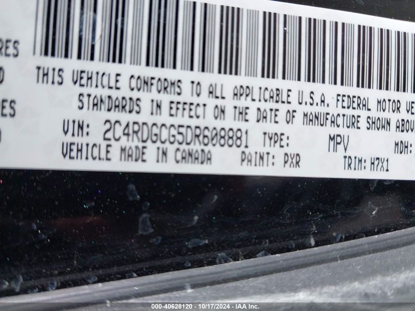 2013 DODGE GRAND CARAVAN SXT - 2C4RDGCG5DR608881