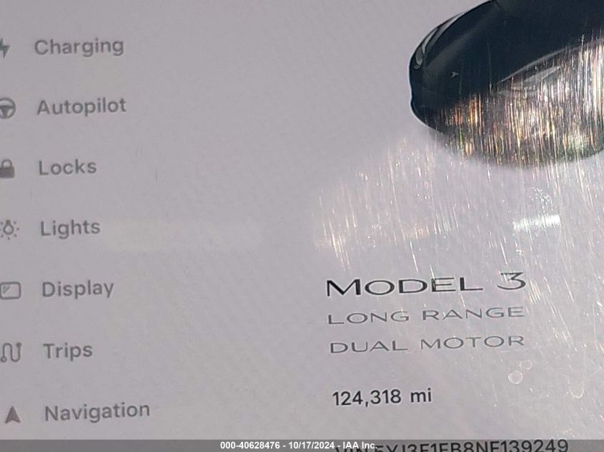 2022 Tesla Model 3 Long Range Dual Motor All-Wheel Drive VIN: 5YJ3E1EB8NF139249 Lot: 40628476