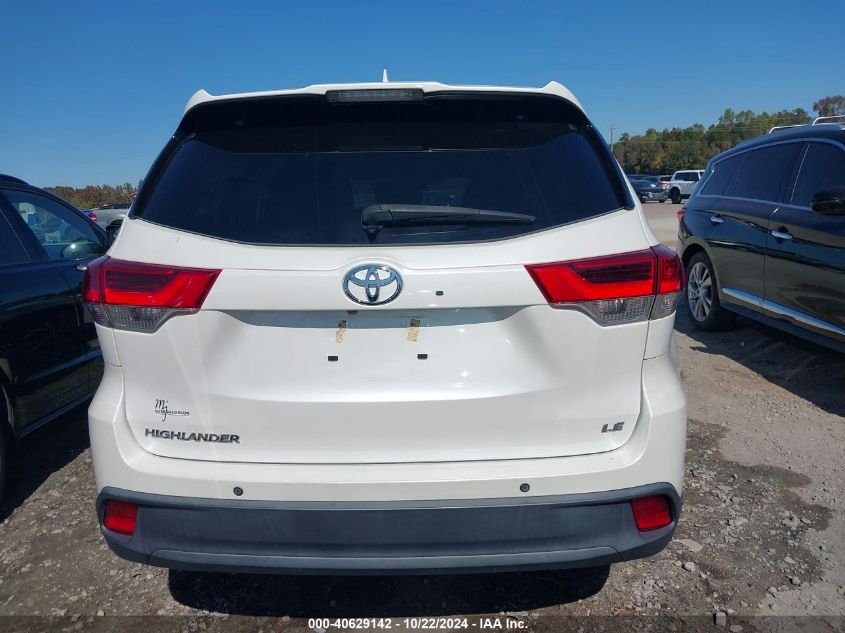 2019 Toyota Highlander Le Plus VIN: 5TDZZRFH5KS316122 Lot: 40629142