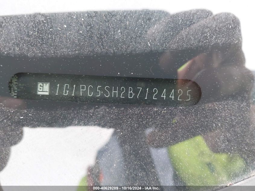 2011 Chevrolet Cruze Ls VIN: 1G1PC5SH2B7124425 Lot: 40629289