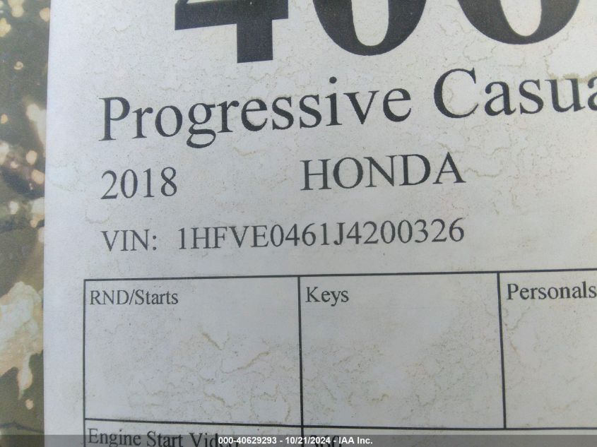 2018 Honda Sxs1000 M5 VIN: 1HFVE0461J4200326 Lot: 40629293