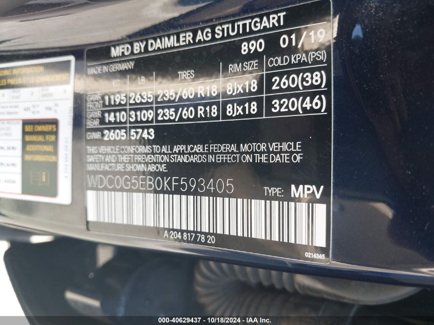 2019 MERCEDES-BENZ GLC 350E 4MATIC - WDC0G5EB0KF593405