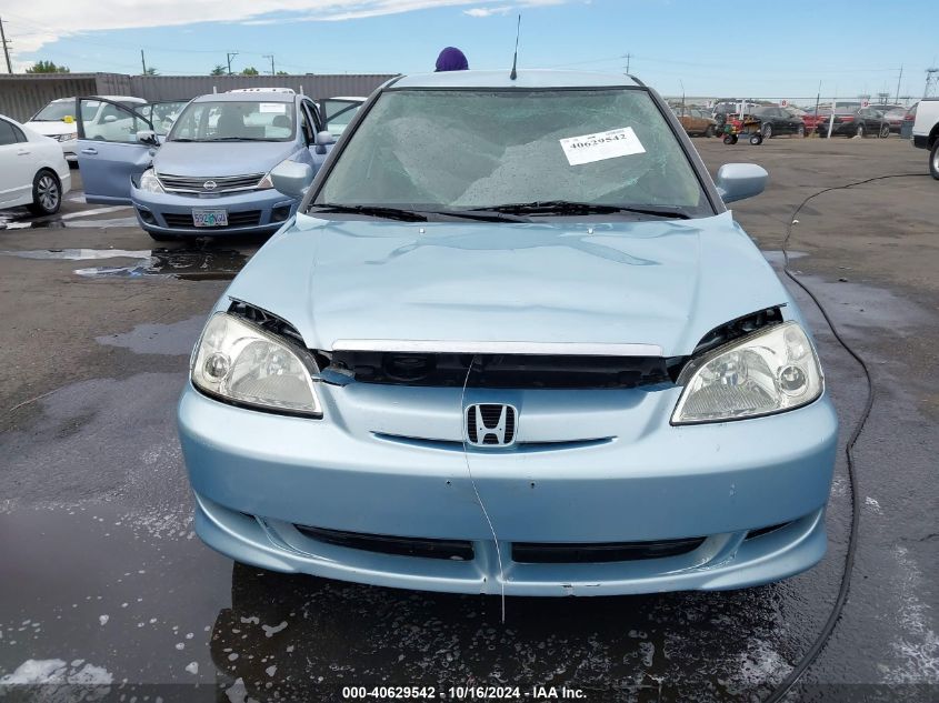 2003 Honda Civic Hybrid VIN: JHMES95643S021183 Lot: 40629542