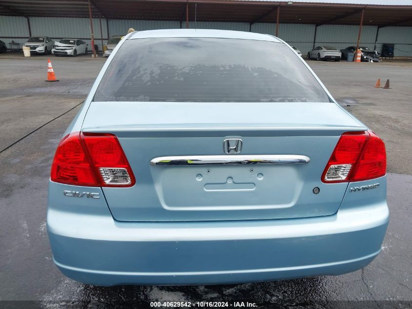 2003 Honda Civic Hybrid VIN: JHMES95643S021183 Lot: 40629542