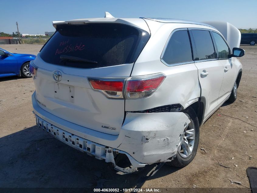 2015 Toyota Highlander Limited/Ltd Platinum VIN: 5TDYKRFH7FS108491 Lot: 40630052