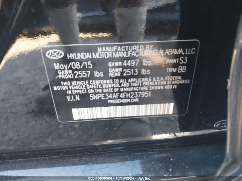 2015 HYUNDAI SONATA SPORT - 5NPE34AF4FH237951