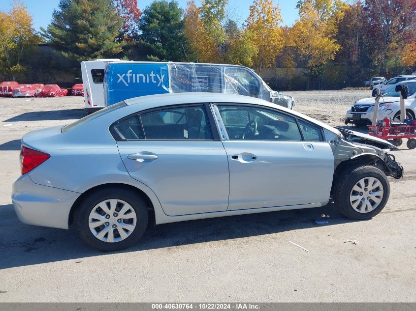 2012 Honda Civic Sdn Lx VIN: 19XFB2F56DEO85375 Lot: 40630764