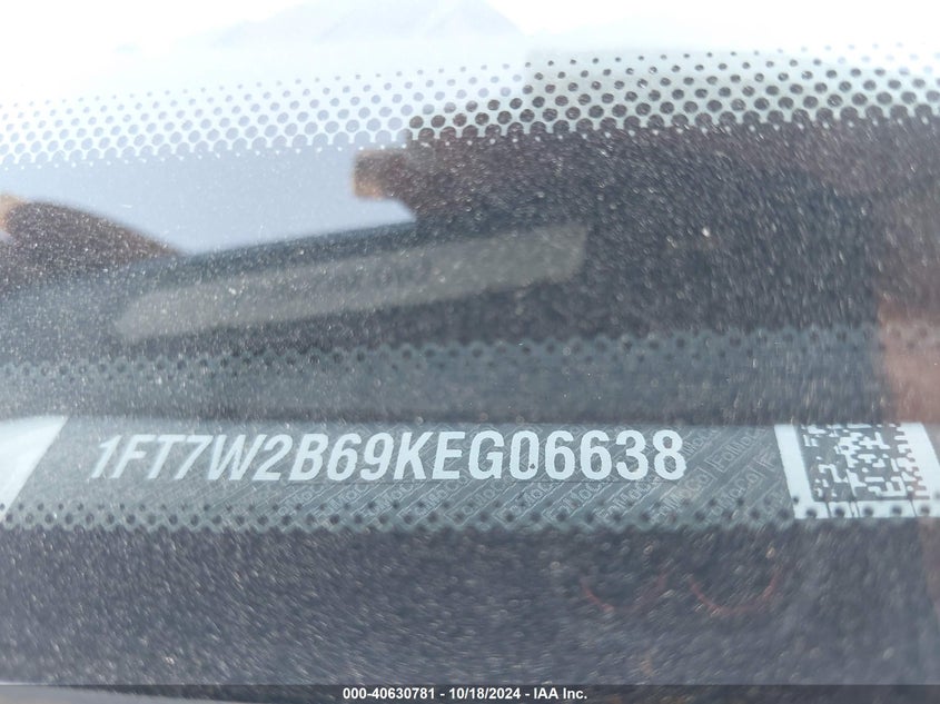 2019 Ford F-250 Xl VIN: 1FT7W2B69KEG06638 Lot: 40630781