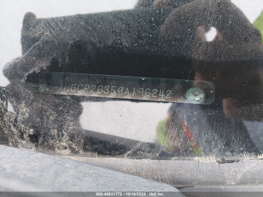 2009 Honda Accord 2.4 Lx VIN: 1HGCP26359A196242 Lot: 40631772