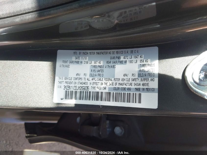 2018 MAZDA MAZDA3 TOURING - 3MZBN1V33JM269835