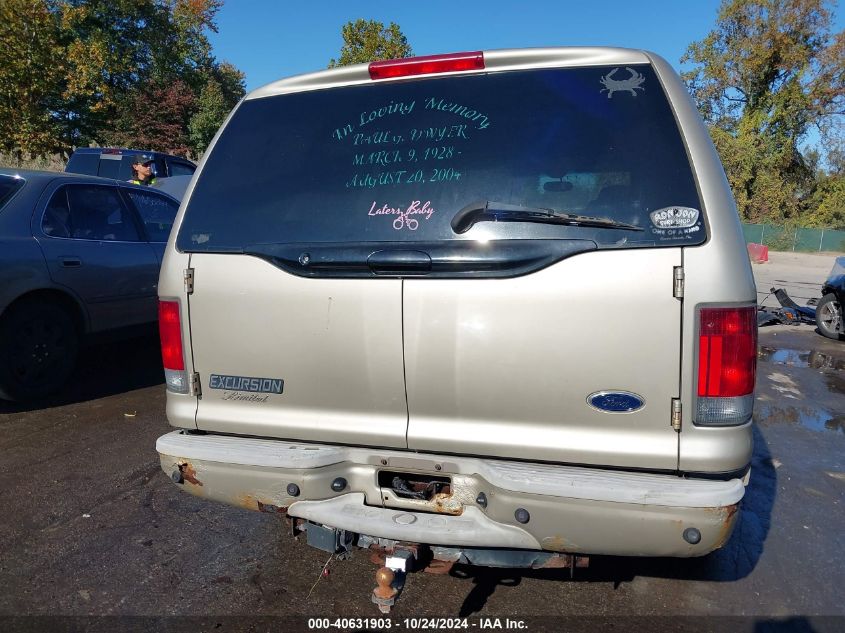 2004 Ford Excursion Limited VIN: 1FMNU43S84EA15302 Lot: 40631903